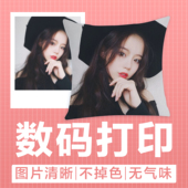 抱枕定制方形异形公司logo广告情侣宠物来图定做宝宝绒亚棉麻diy