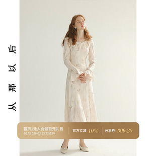 从那以后法式白色长裙秋冬穿搭裙子高级感礼服裙长袖连衣裙女秋季