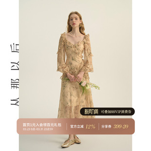 连衣裙女秋季 从那以后法式 雪纺碎花裙秋冬长裙高级感穿搭裙子长袖