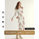 从那以后新中式 裙子连衣裙秋冬女 长裙丝绒旗袍裙高级感礼服冬长袖