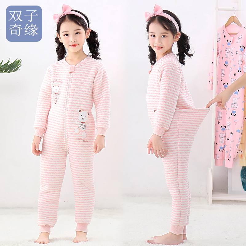 儿童连体衣护肚保暖睡衣空气棉