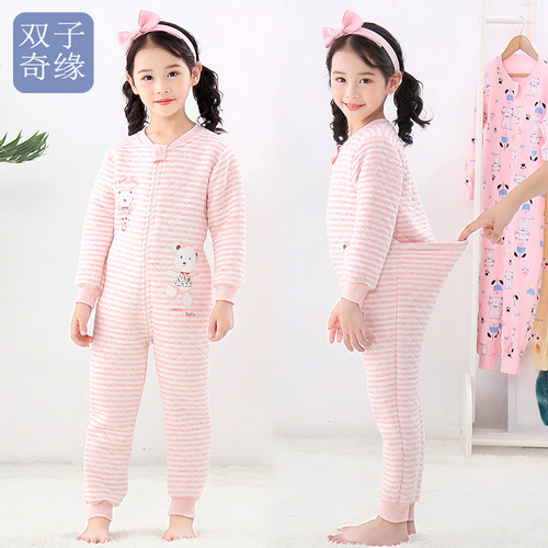 儿童连体衣护肚保暖睡衣空气棉