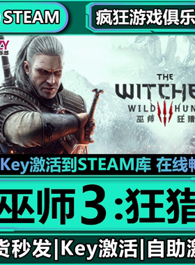 Steam正版巫师3狂猎 激活码CDKey入库 全DLC开放世界奇幻冒险游戏
