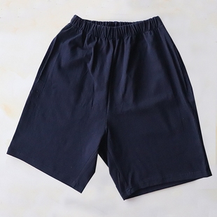 校服裤子藏蓝色短裤前白后荧光绿条两道杠跑步运动透气五分裤定制