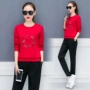 Yang Liping Square Dance Dress New Set 2019 Thu đông Cotton Cộng với nhung Kích thước lớn Quần áo khiêu vũ thể thao - Khiêu vũ / Thể dục nhịp điệu / Thể dục dụng cụ giày múa ballet mũi cứng