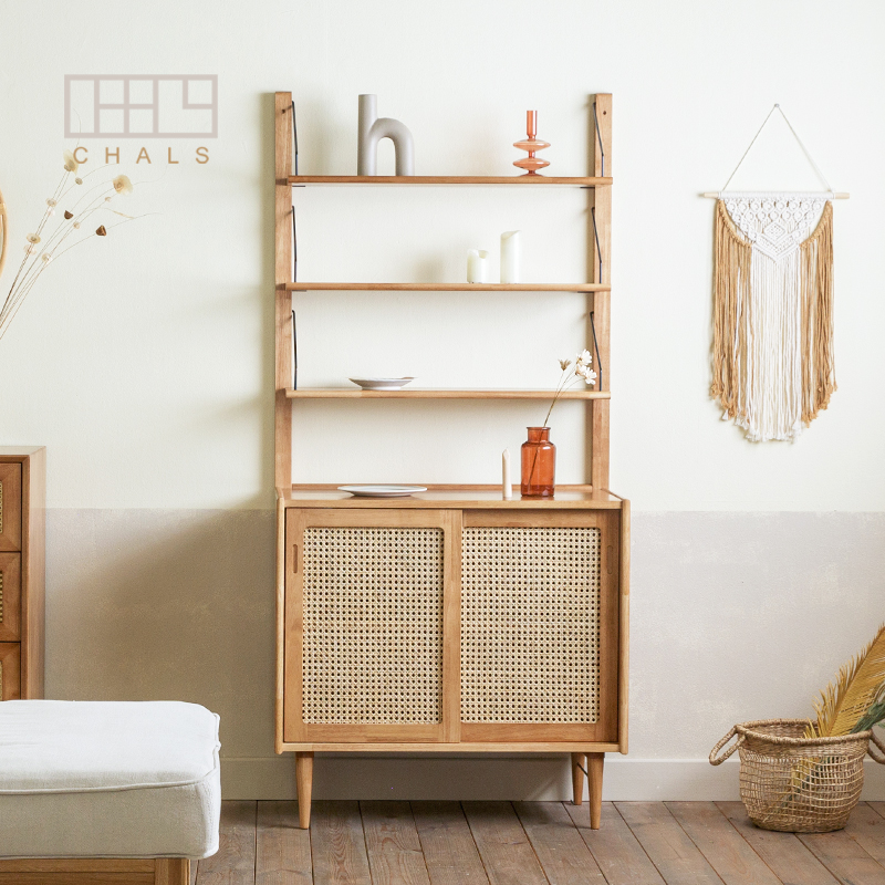 查尔斯餐边柜藤编北欧实木