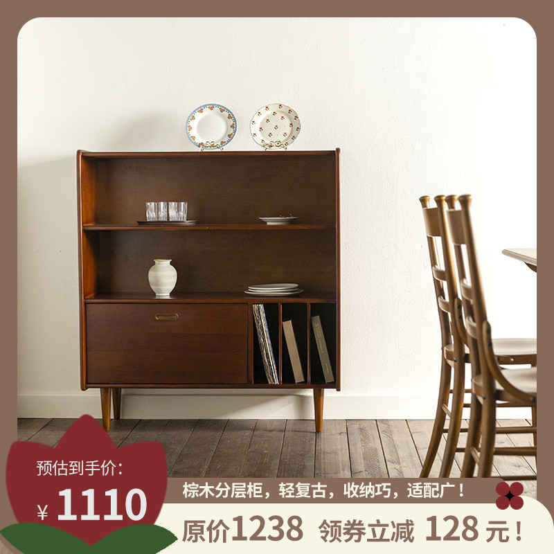 简约现代书柜小户型书架北欧实木餐边柜多功能矮柜鞋柜收纳柜