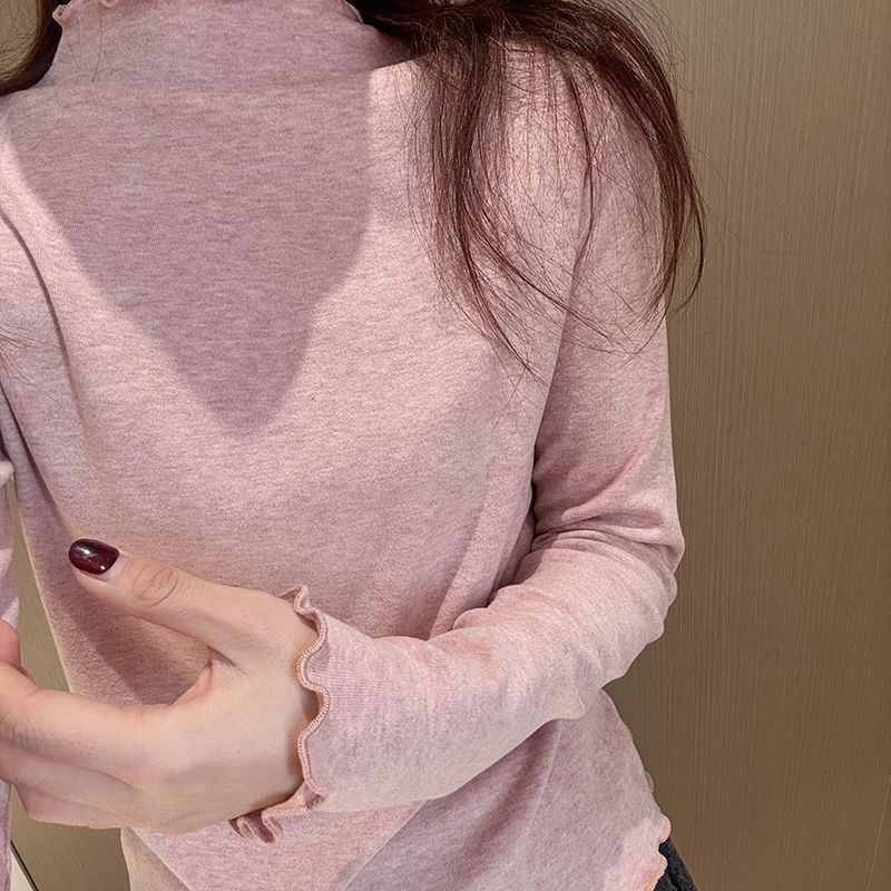 话里简约风木耳边打底衫