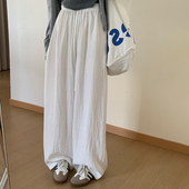 显瘦宽松减龄直筒长裤 话里基础百搭简约风白裤 韩版 新款 子2025秋季
