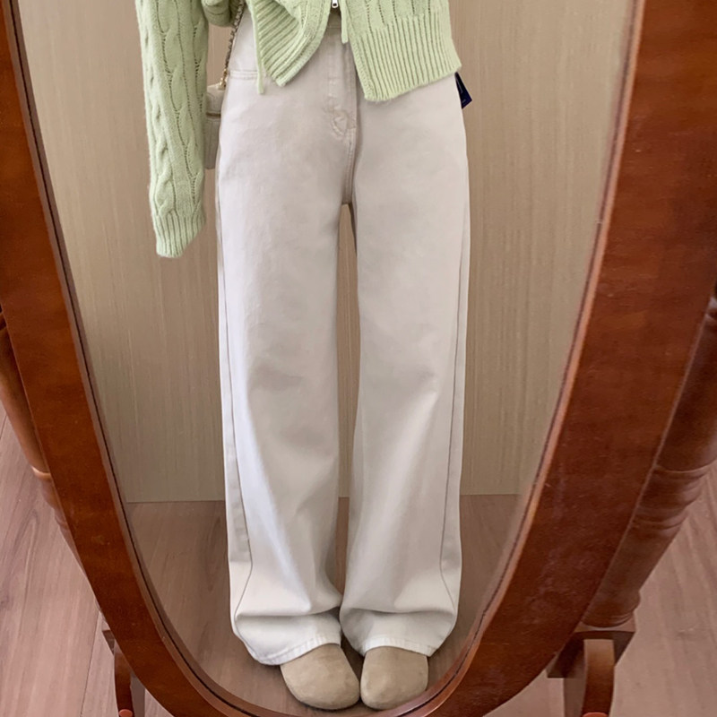 话里纯色高腰卡其色直筒裤2026春季新款韩版休闲显瘦小个子长裤女,女装/女士精品,牛仔裤,淘宝优惠券,粉丝福利购,淘宝优惠卷