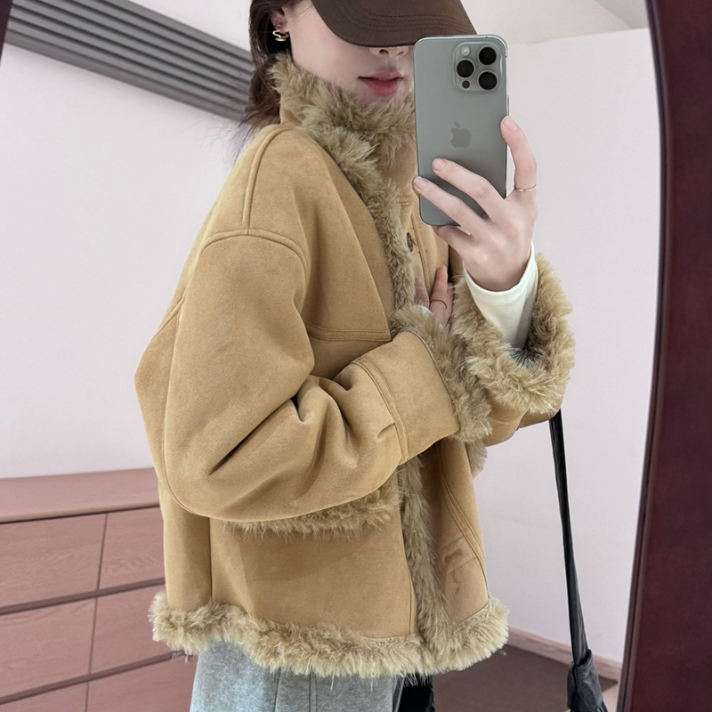 话里甜美气质毛毛外套