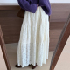 韩版 话里淑女风加厚磨毛蕾丝半裙2025秋季 新款 百搭休闲减龄伞裙女