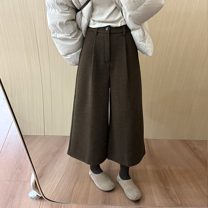 话里纯色高级感羊绒裤