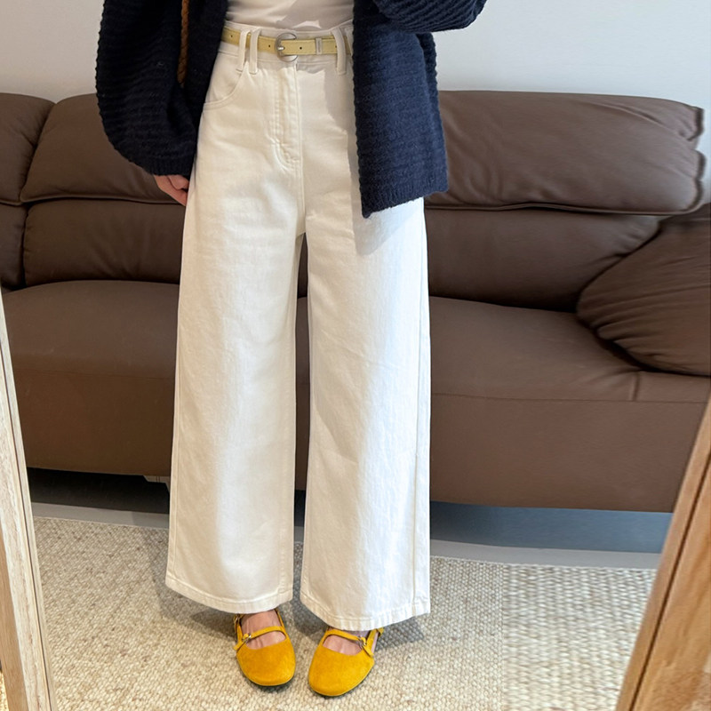 话里简约风三色烟管裤2026春季新款韩版休闲百搭显瘦直筒长裤女