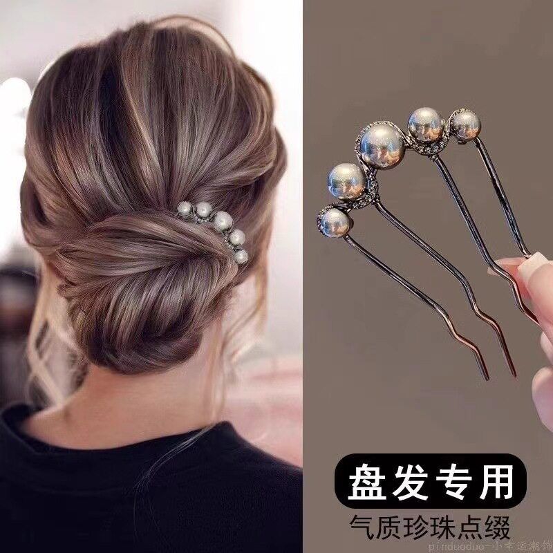 发神器发簪簪子头饰型珍珠发钗