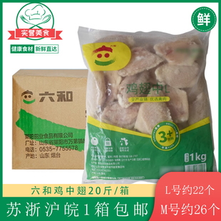 包邮 鸡翅膀烤翅鸡翅烧烤江浙沪皖 六和鸡翅中新鲜冷冻L号20斤10袋