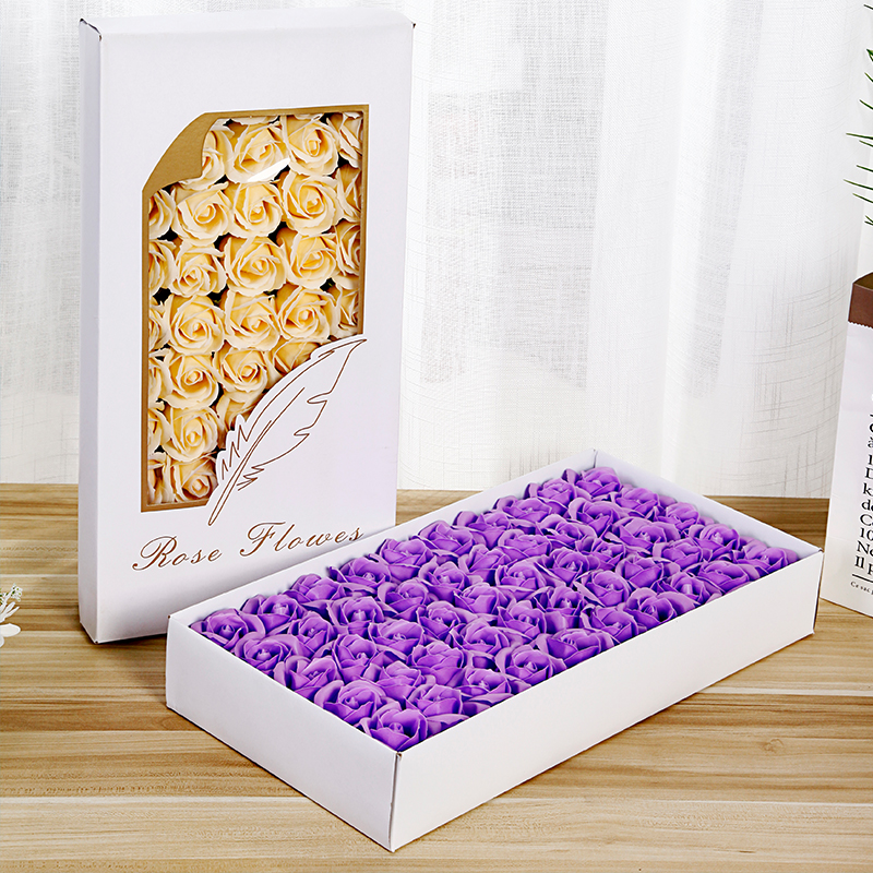 圣诞节3层玫瑰仿真花香皂花花头肥皂花花店平安果礼盒diy材料装饰