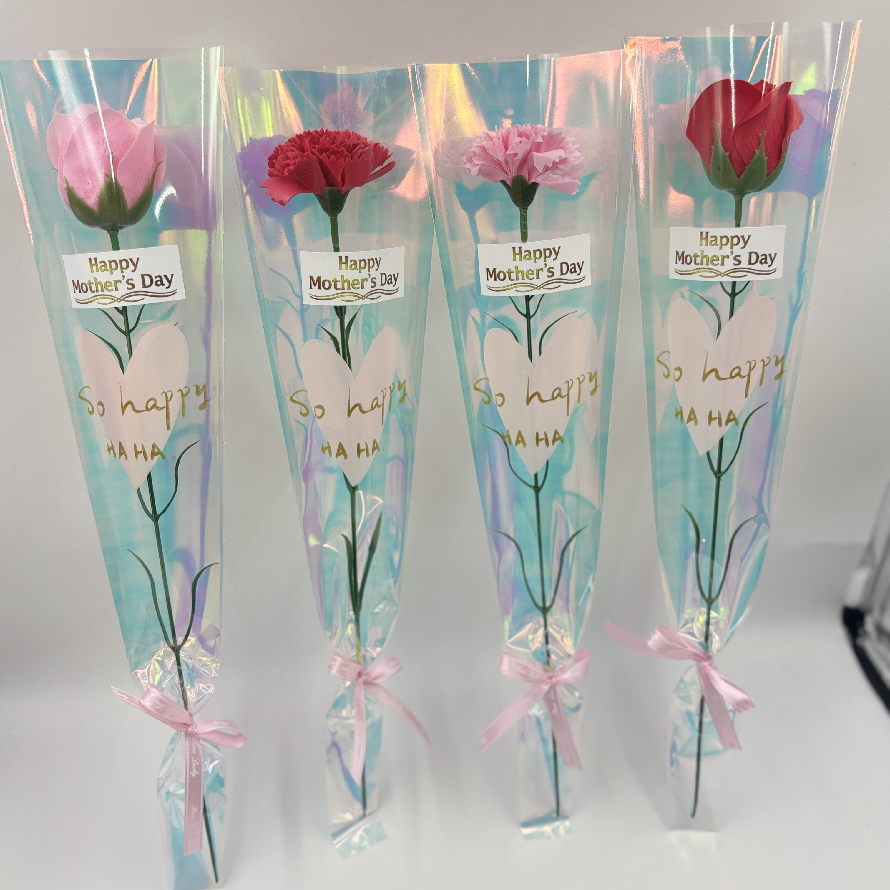 肥皂花单支玫瑰花仿真花永生花活动送客户母亲节送妈妈康乃馨花束