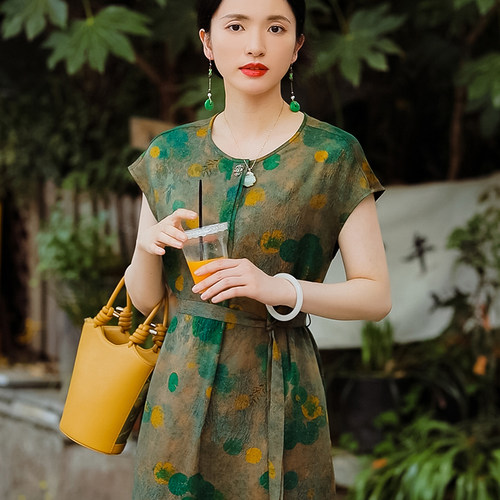 复古日记新中式国风女装2025年新品连衣裙25FL595