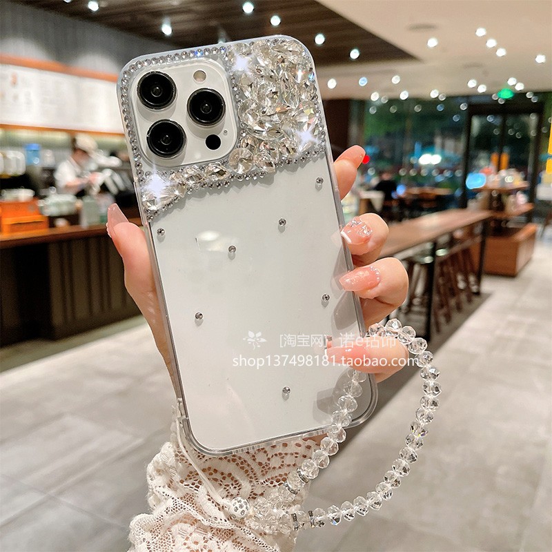 适用苹果14promax手机壳16奢华14plus女13新款iPhone15高级感水钻12个性11全包xsmax防摔xr透明创意小众14Pr