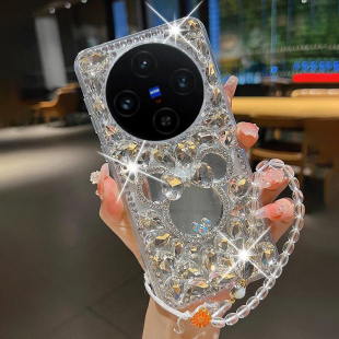 适用于vivoiQOO12手机壳iqooZ9Turbo新款Z9个性满钻iQOOZ8X卡通镜子iQOONeo9全包防摔Z7奢华水钻Neo8pro