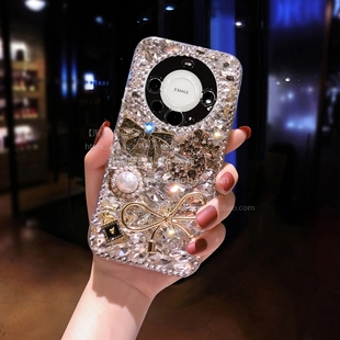 适用华为Mate60手机壳mate70pro轻奢mateXs2满钻蝴蝶结X6全包防摔mateX5创意30E水钻MateX3保护套VS3