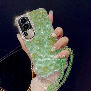 适用于oppoReno12手机壳A3新款11创意A2m金箔FindX7绿钻11全包防摔FindN3Flip个性9pro高级感A3pro水钻国际版