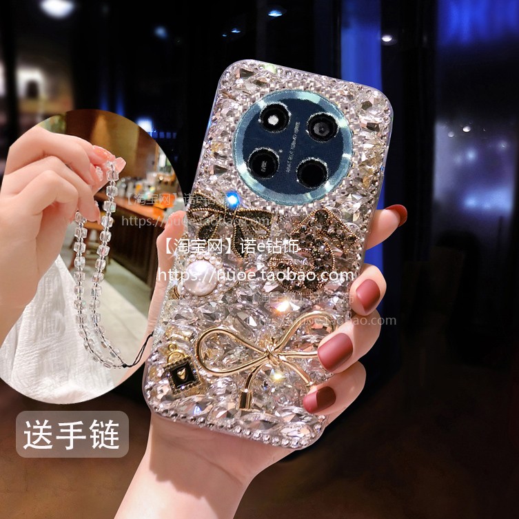 适用华为荣耀x60pro手机壳x60奢华vivoy300pro软壳x60i女款精孔摄像头精品荣耀x50满钻GT硅胶防摔包边保护套