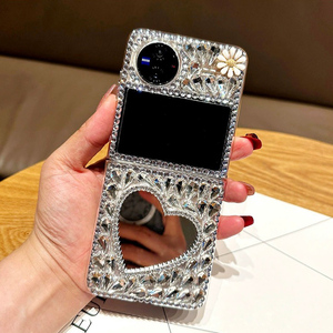 适用于vivoXFlip手机壳oppoN2Flip折叠屏华为P50Pocket全屏满钻三星W23Flip水钻Galaxy ZFlip4防摔Zflip3水钻