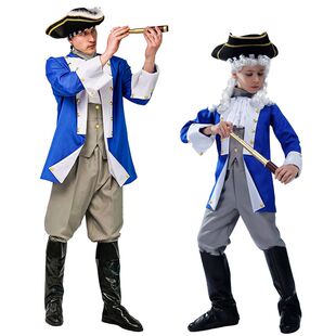万圣节成人大男款中世纪殖民者海盗船长派对服装cosplay亲子服饰