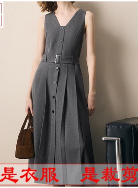 明辉纸样秋冬新款女连衣裙无袖内搭DIY缝纫做衣服图纸25104