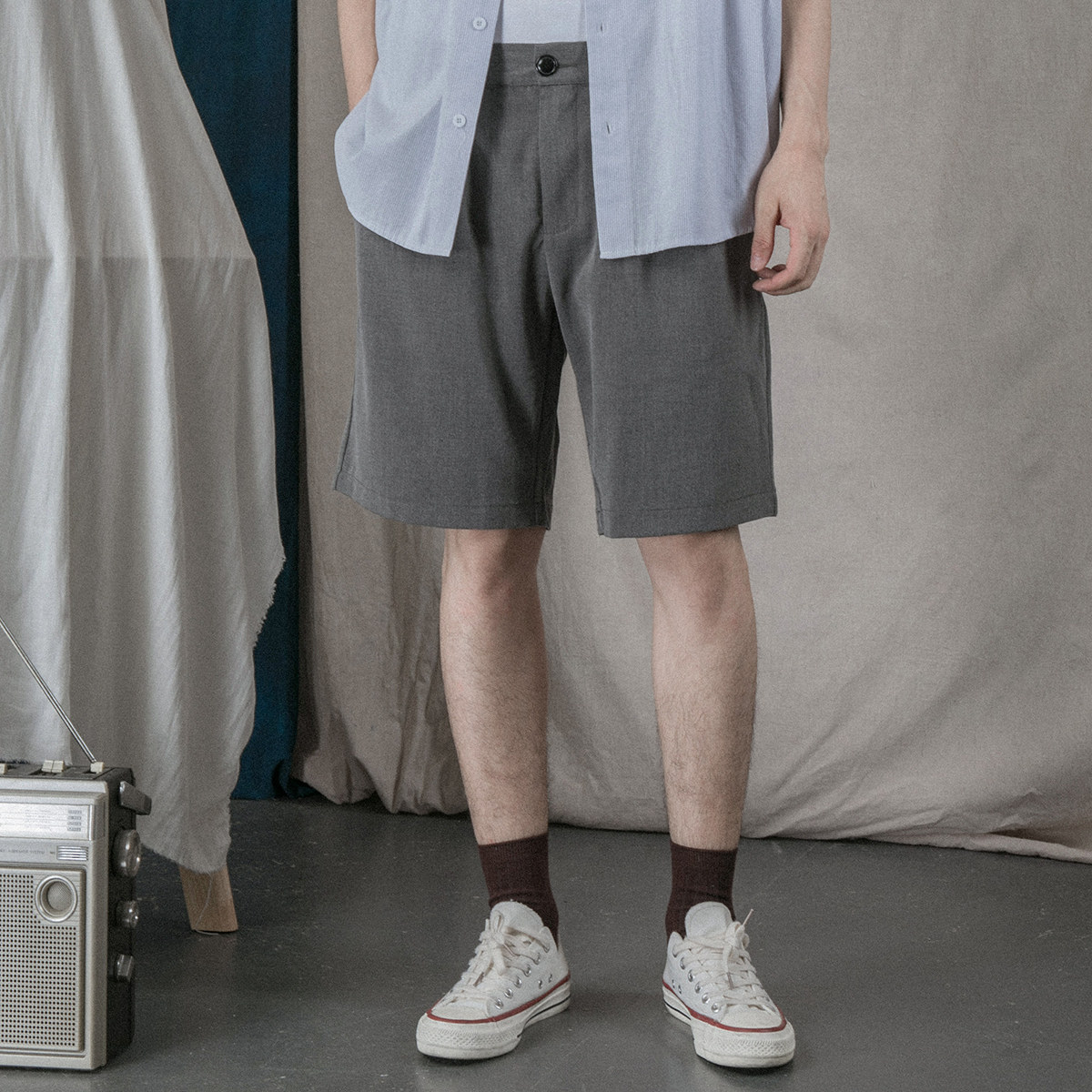 日系工裝慵懶垂墜感西裝短褲男潮流寬松百搭休閑純色五分褲中褲夏在類目 男裝, 西褲中 - 來自Buy2taobao.com提供專業的淘寶代購服務