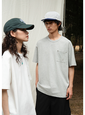 Mentmate 25SS 夏日纯色百搭基础款亲肤T恤男女 工装口袋圆领短袖