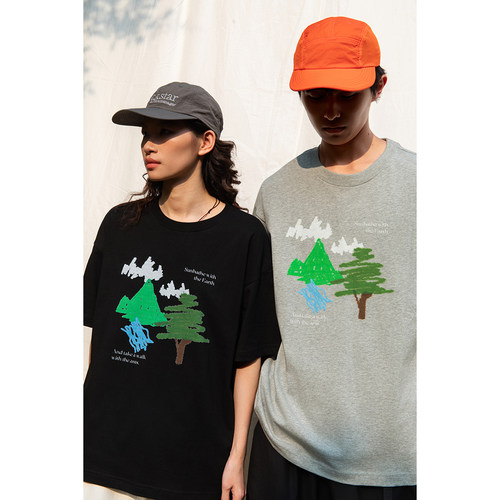 个性街头户外圆领体恤夏宽松上衣