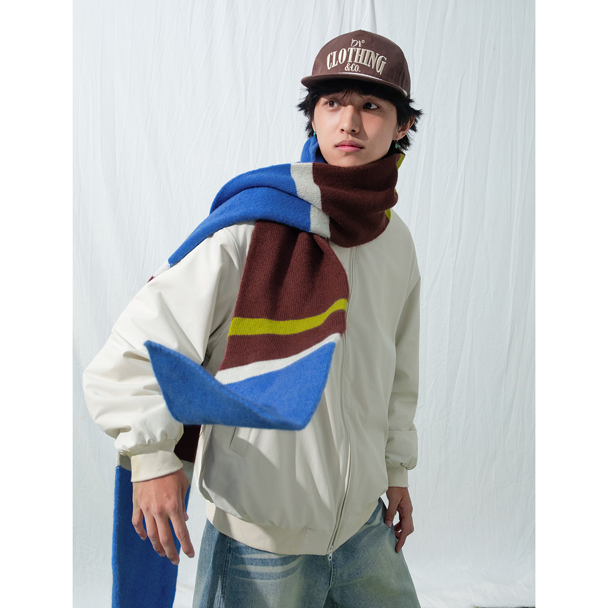 小众针织毛线围巾复古保暖冬男女