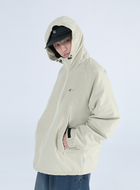 Mentmate 日系户外防水连帽冲锋衣夹克男 秋季登山徒步BF风衣外套