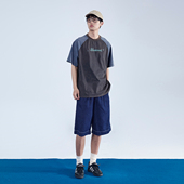 日系古着感灰蓝水洗插肩袖 T恤衫 男 Mentmate 宽松百搭休闲短袖 夏