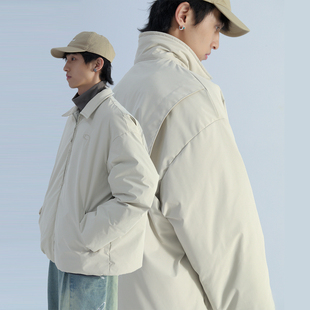 Mentmate 棉衣外套男女日系棉服 秋冬极简刺绣小众质感纯色基础款