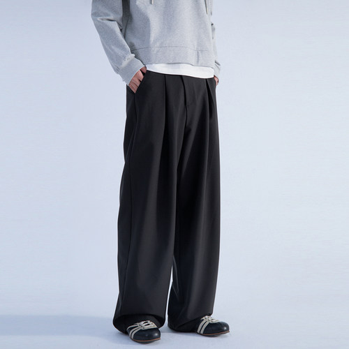 小众个性简约百搭斜襟休闲西裤男