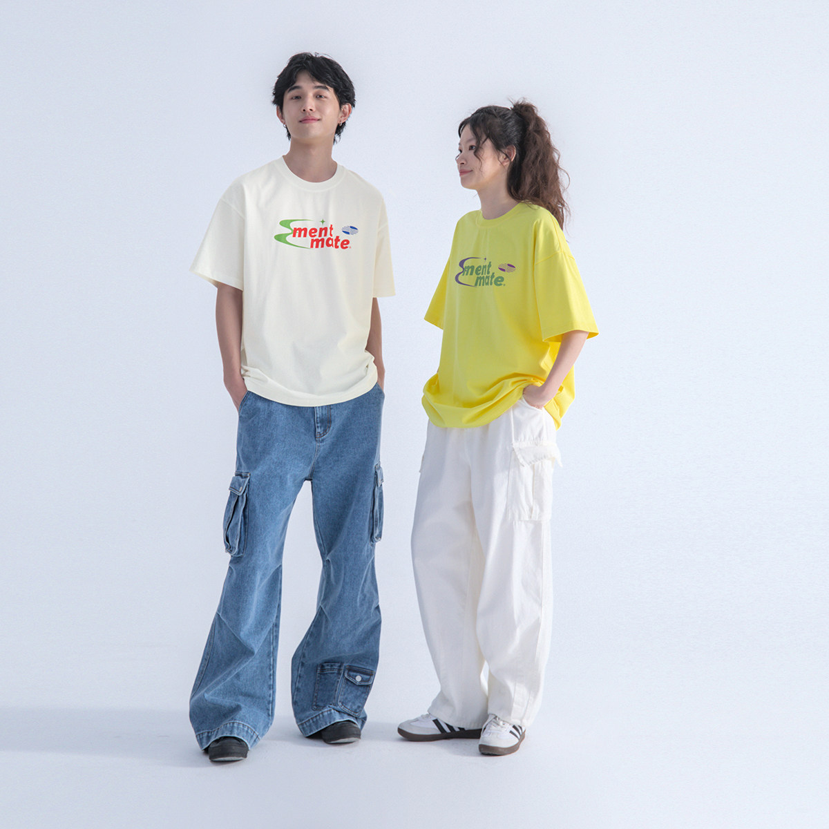 Mentmate 原创设计 小众彩色logo圆领短袖 男女情侣复古百搭T恤夏
