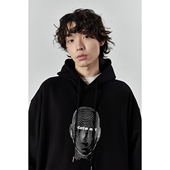 Mentmate 秋冬复古街头宽松落肩连帽卫衣BF男 痛恨艺术 Hate art