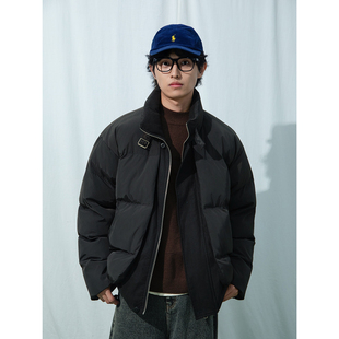 Mentmate 秋冬假两件纯黑色潮男立领棉服外套BF休闲棉衣夹克 25AW