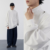 垂坠感纯色打底衫 Mentmate 秋冬松弛感叠穿半高领亲肤阔袖 卫衣男