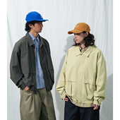 Mentmate 外套 男女中性BF工装 25AW 纯色条纹肌理感复古翻领夹克