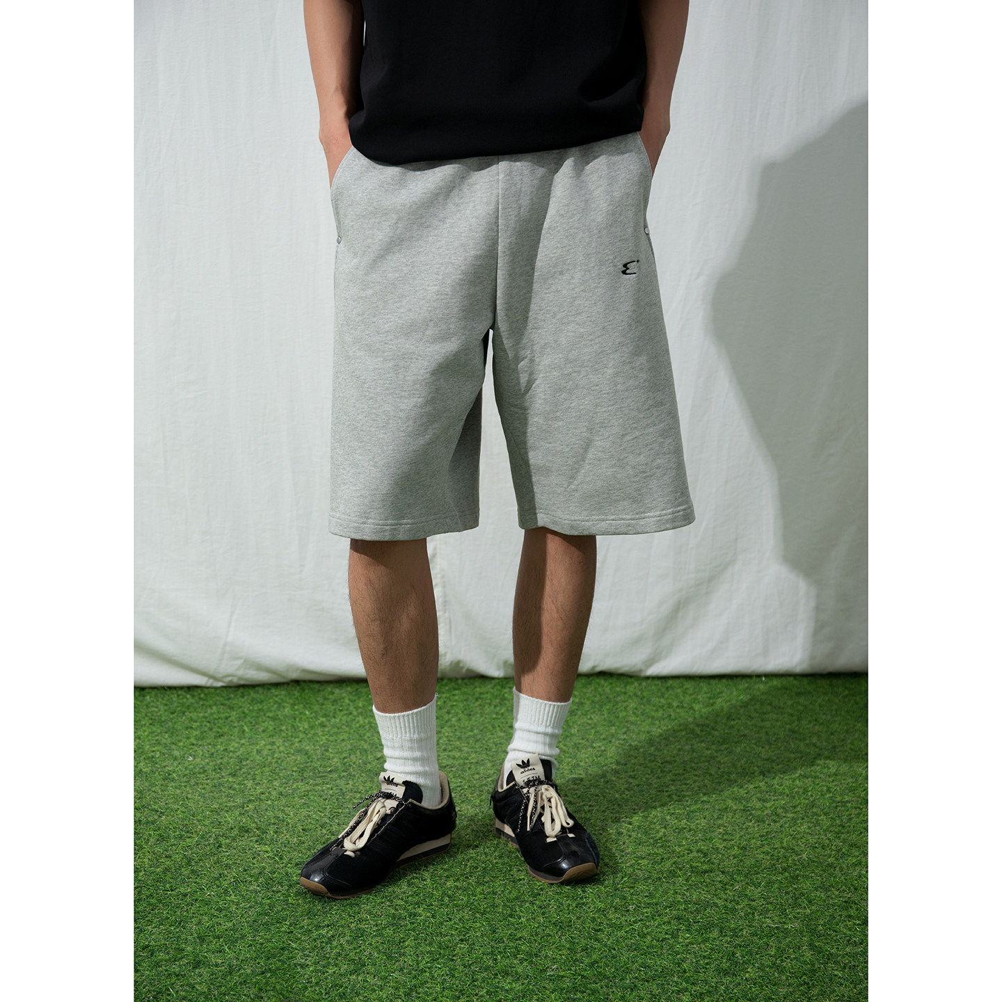 Mentmate 26SS 夏季全棉毛圈运动卫裤男休闲五分裤松紧腰纯色短裤