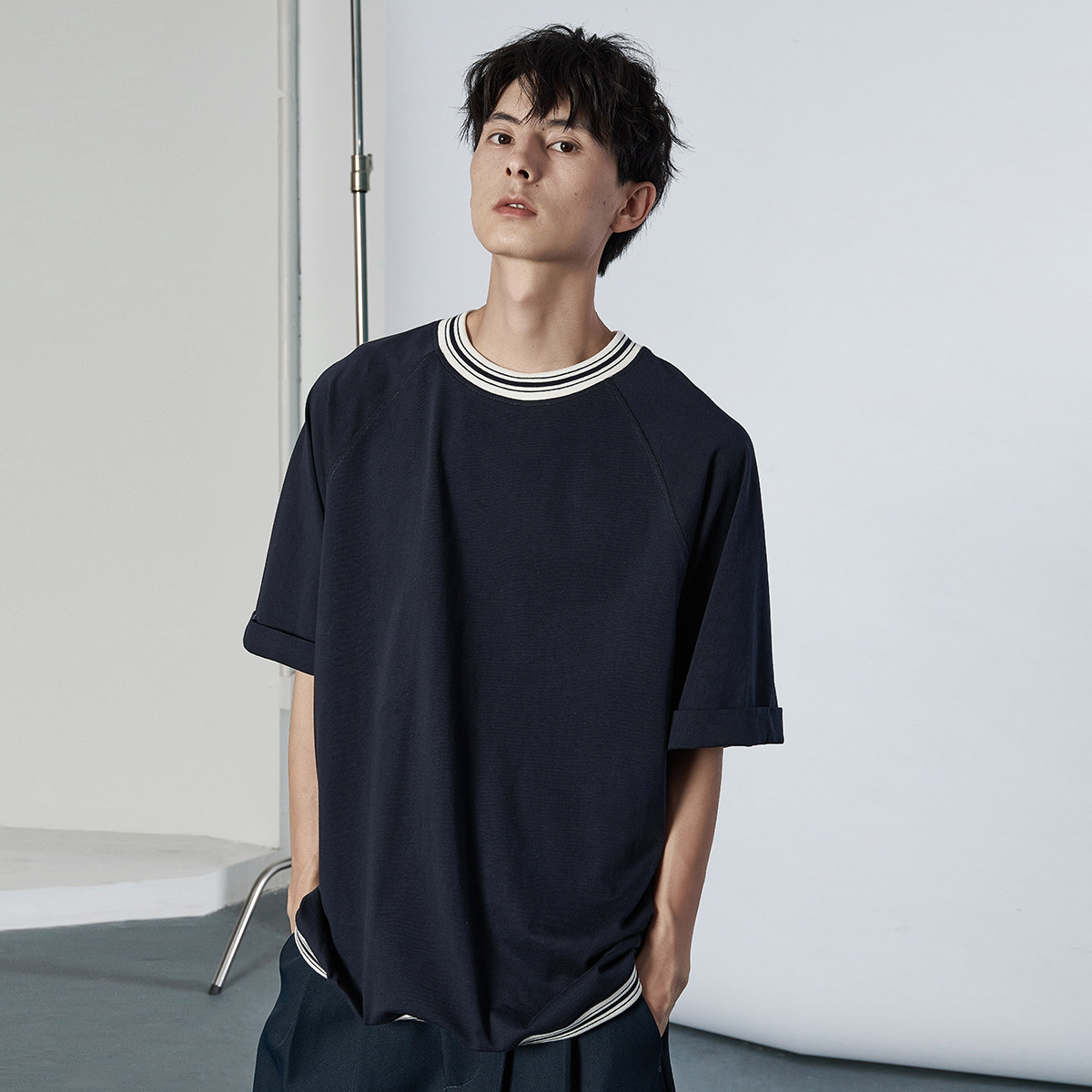 Mentmate 21SS/ Ink Blue solar system Retro stripe T-shirts Short sleeved tee summer Metrosexual Easyin the Men's clothing, T-shirt  category - from Buy2taobao.com to provide professional Taobao agent buy service