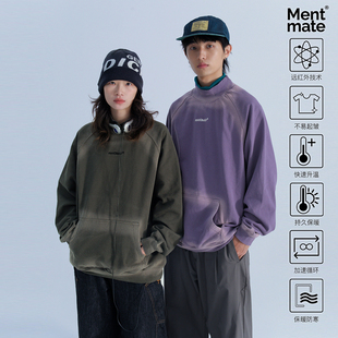 Mentmate 水洗渐变中性风上衣 秋冬复古做旧晕染小高领卫衣男女款