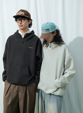 Mentmate 25AW 磨毛空气绒廓形简约卫衣 秋冬男女百搭BF休闲帽衫