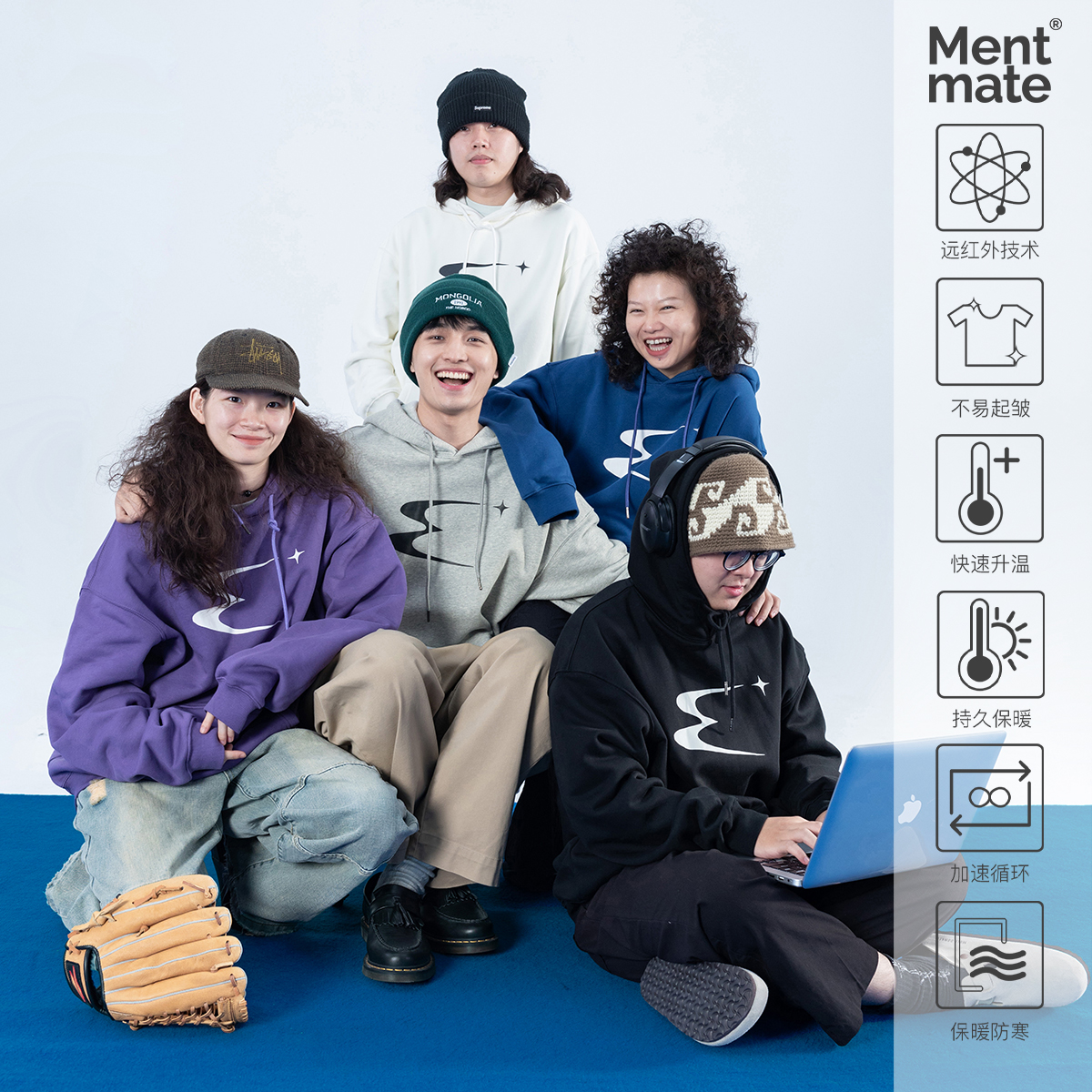 MENTMATE23AW印花连帽卫衣
