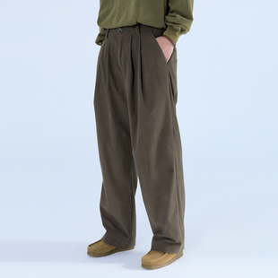 秋冬基本款 慵懒宽松BF长裤 纯色百搭华夫格休闲西装 男 裤 Mentmate